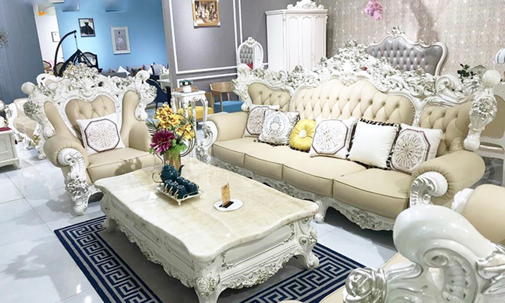 Mẫu sofa gỗ tự nhiên tân cổ điển kiểu Châu Âu