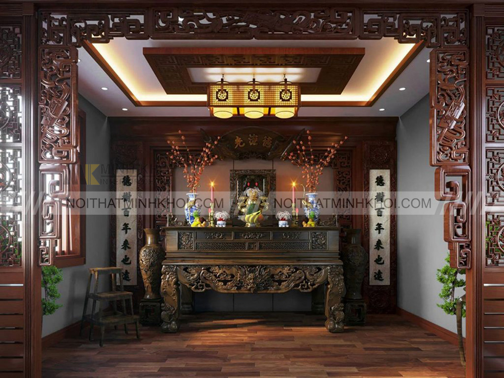 Mẫu thiết kế nội thất phòng thờ đẹp, đang là xu hướng hiện nay