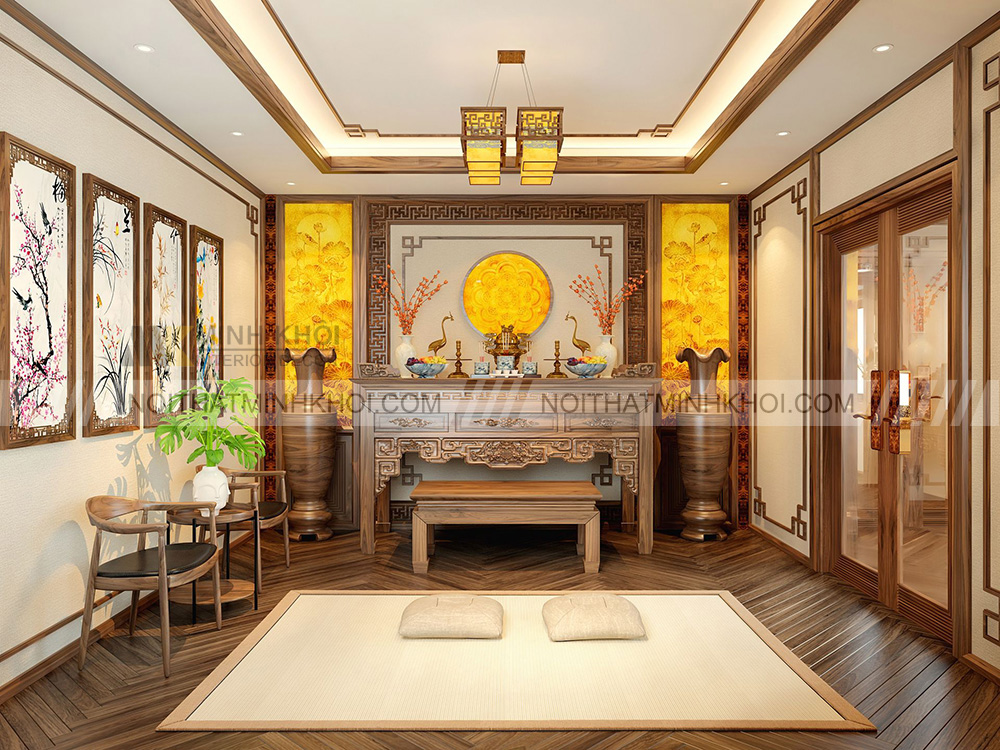 Mẫu thiết kế nội thất phòng thờ đẹp, đang là xu hướng hiện nay