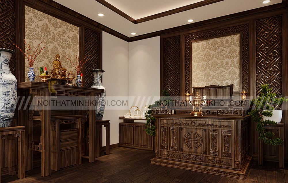 Mẫu thiết kế nội thất phòng thờ đẹp, đang là xu hướng hiện nay