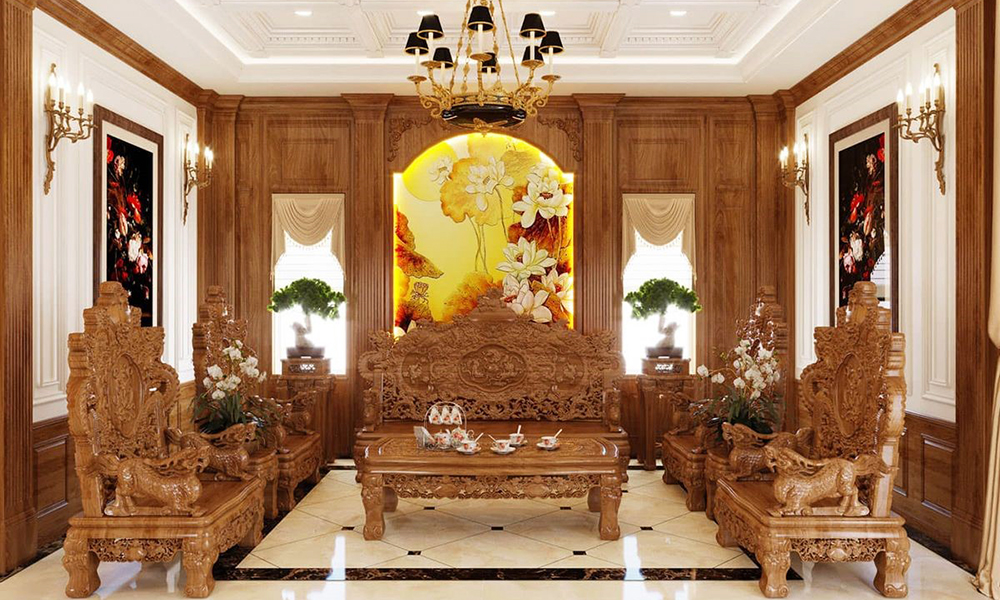 Mẫu thiết kế phòng khách đẹp nhà biệt thự