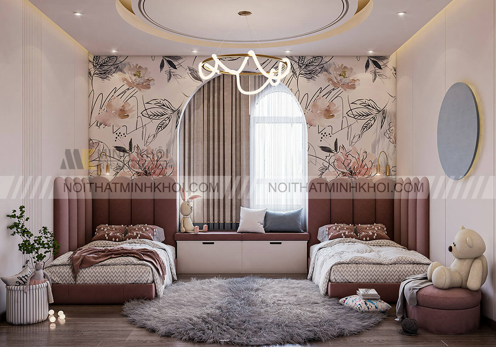 Mẫu thiết kế phòng ngủ chung cho 2 bé