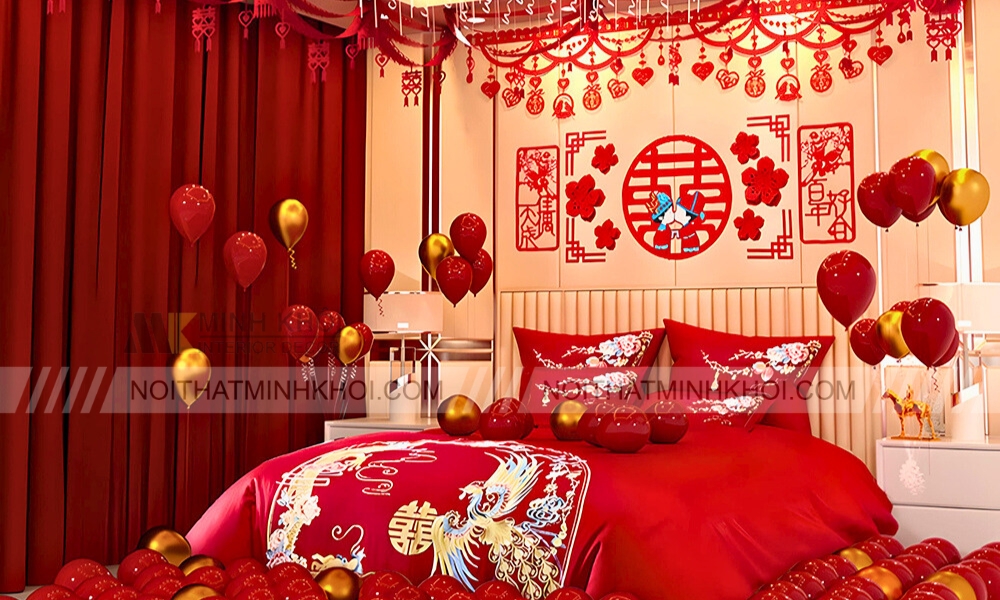 Mẫu trang trí phòng cưới đẹp phong cách Châu Á