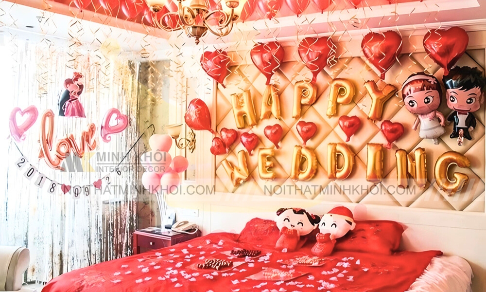 Mẫu trang trí phòng cưới đẹp phong cách Châu Á