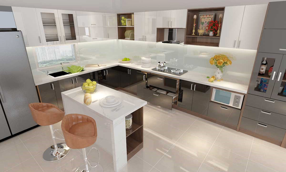 Tủ Kệ Bếp có bàn đảo đẹp