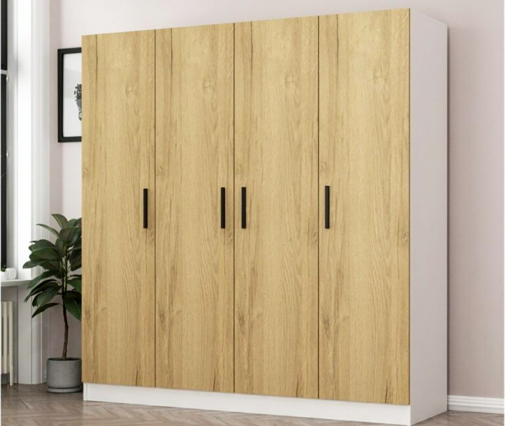 Mẫu tủ quần áo 4 buồng đơn giản