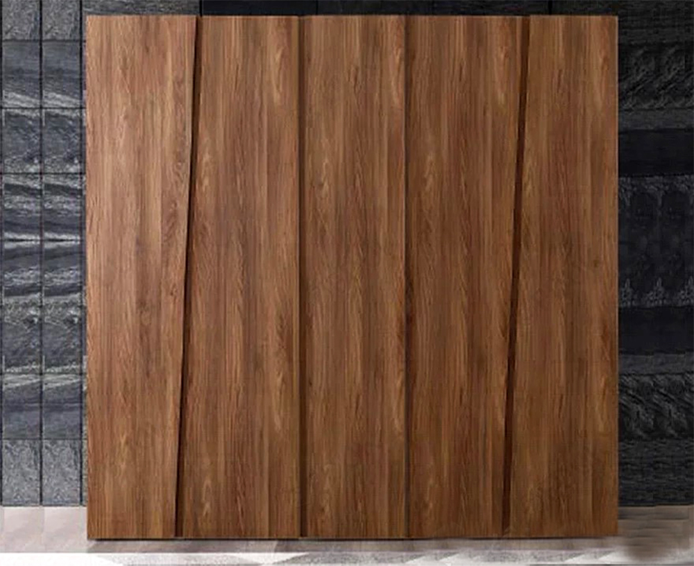 Mẫu tủ quần áo gỗ tự nhiên 5 cánh độc đáo