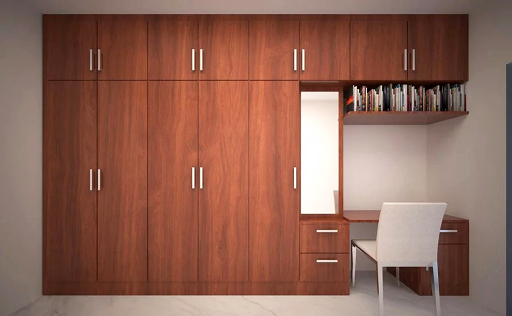 Mẫu tủ quần áo gỗ tự nhiên 5 cánh thông minh