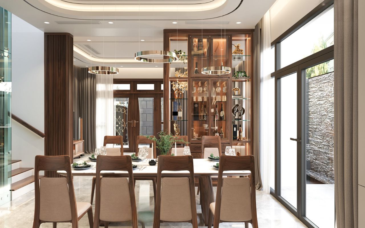 Mẫu Tủ Rượu Phòng Bếp Ngăn Phòng Khách Đẹp Cao Cấp