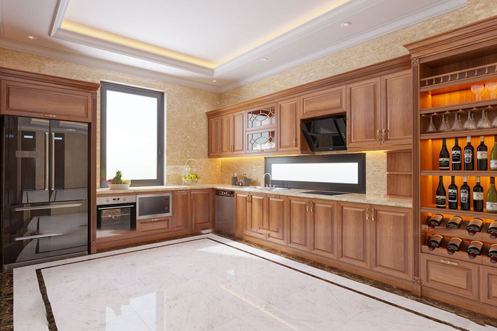 Mẫu Tủ Rượu Phòng Bếp Ngăn Phòng Khách Đẹp Cao Cấp