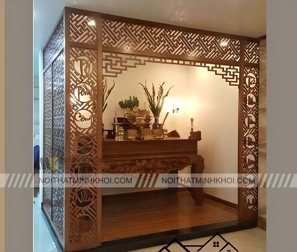 Mẫu vách bàn thờ kín