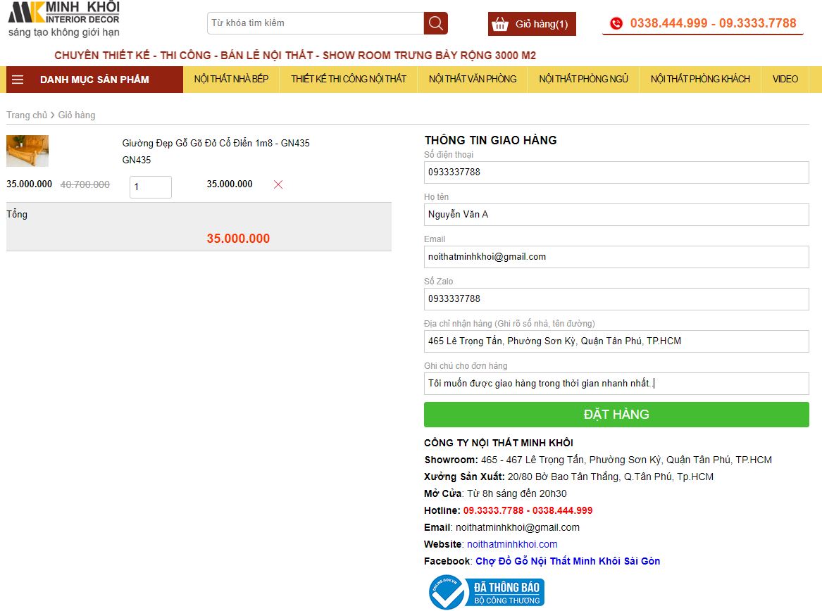 Quy trình mua hàng tại Nội Thất Minh Khôi