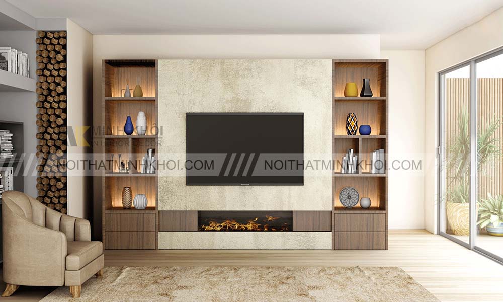 Những ưu điểm của kệ tivi kết hợp giá sách