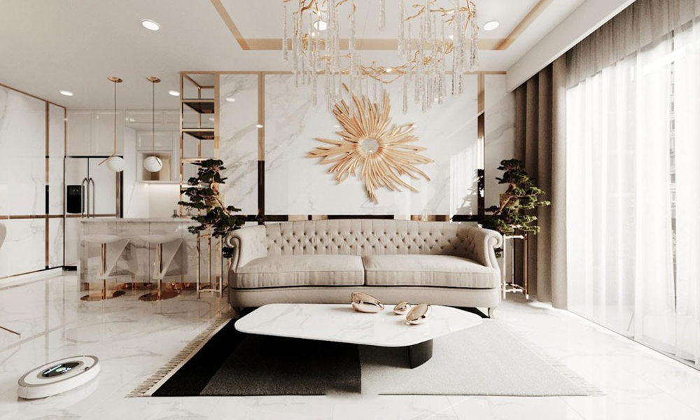 Mẫu thiết kế phòng khách tân cổ điển đẹp mắt sang trọng?