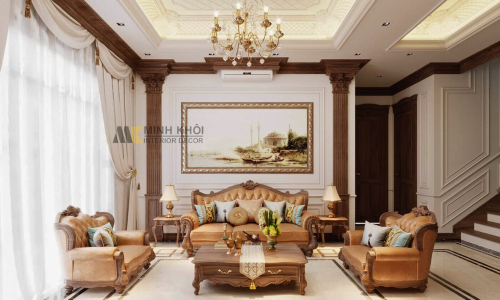 Phòng Khách Tân Cổ Điển Nhà Ống