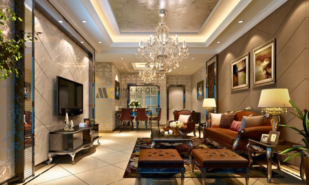 Phòng Khách Tân Cổ Điển Nhà Ống