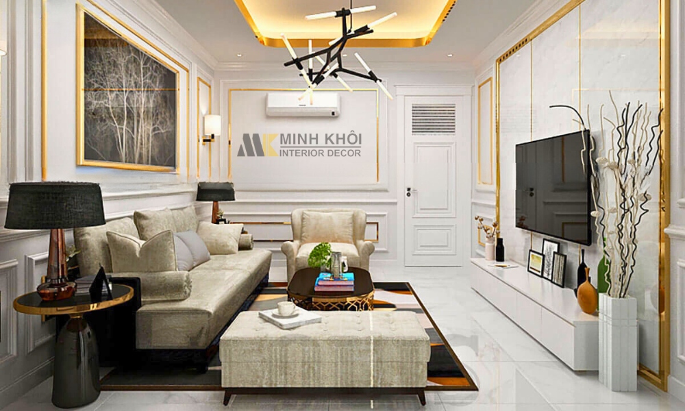 Phòng Khách Tân Cổ Điển Nhà Ống