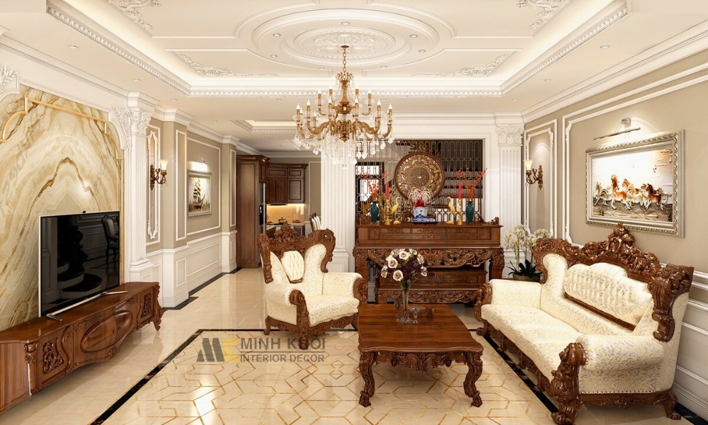 Phòng Khách Tân Cổ Điển Nhà Ống