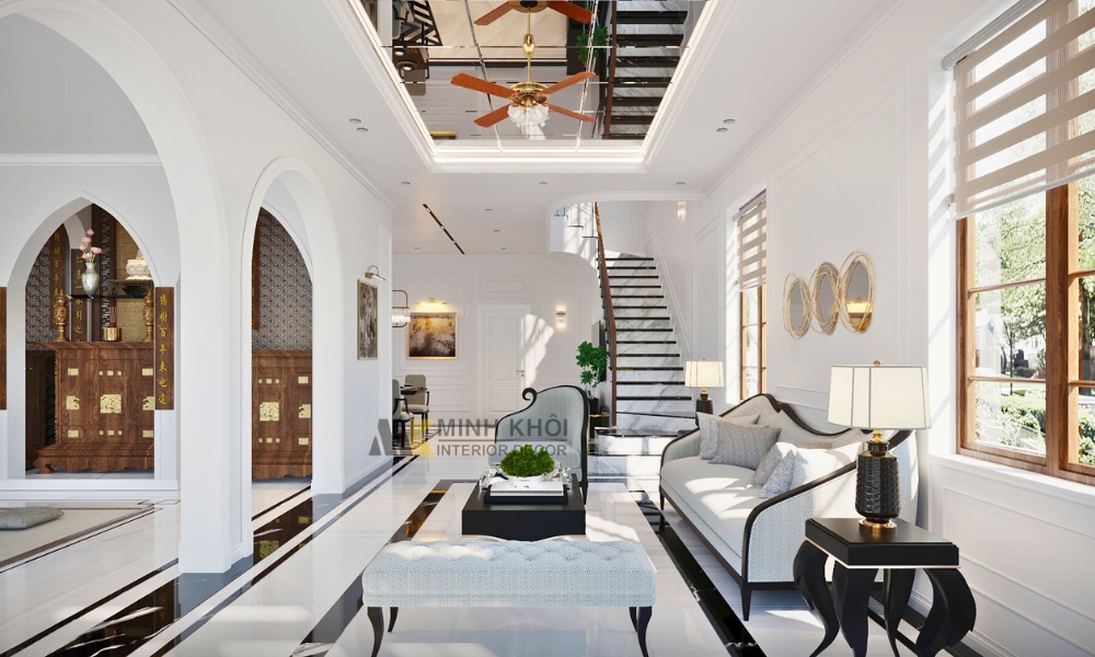 Phòng Khách Tân Cổ Điển Nhà Ống