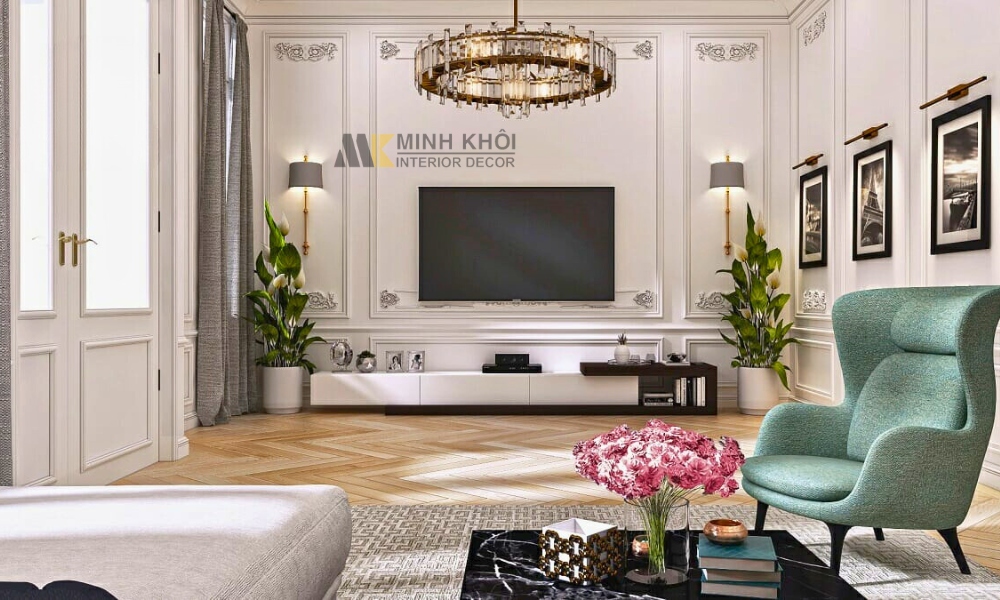 Phòng Khách Tân Cổ Điển Nhà Ống