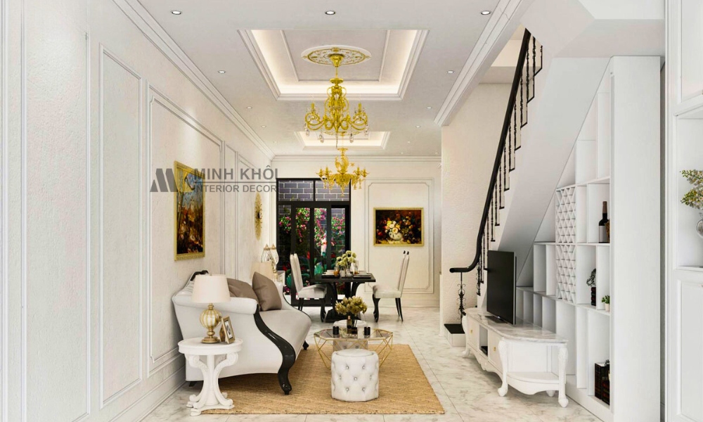 Phòng Khách Tân Cổ Điển Nhà Ống