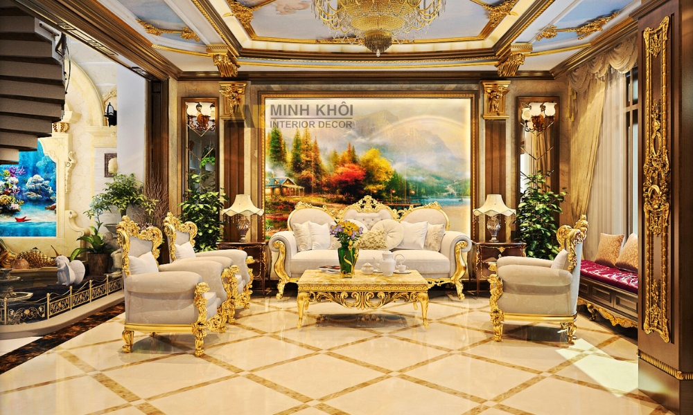 Phòng Khách Tân Cổ Điển Nhà Ống