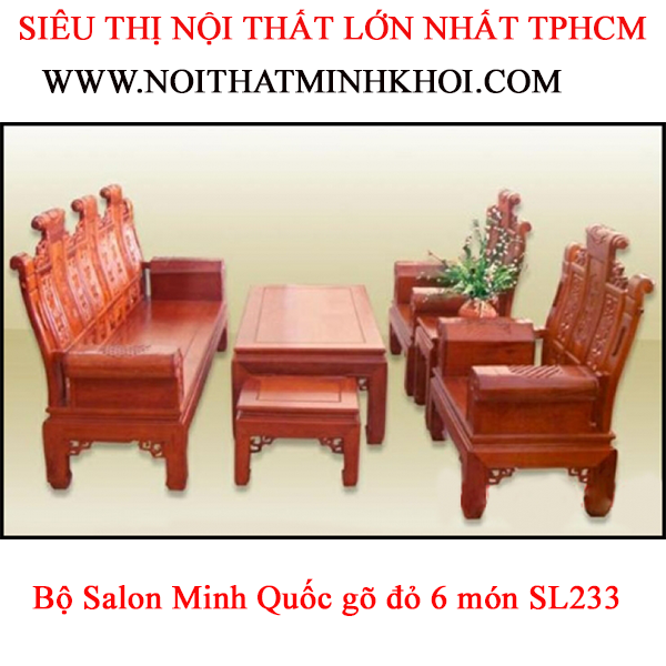 Salon Minh Quốc Gõ Đỏ 6 Món SL233