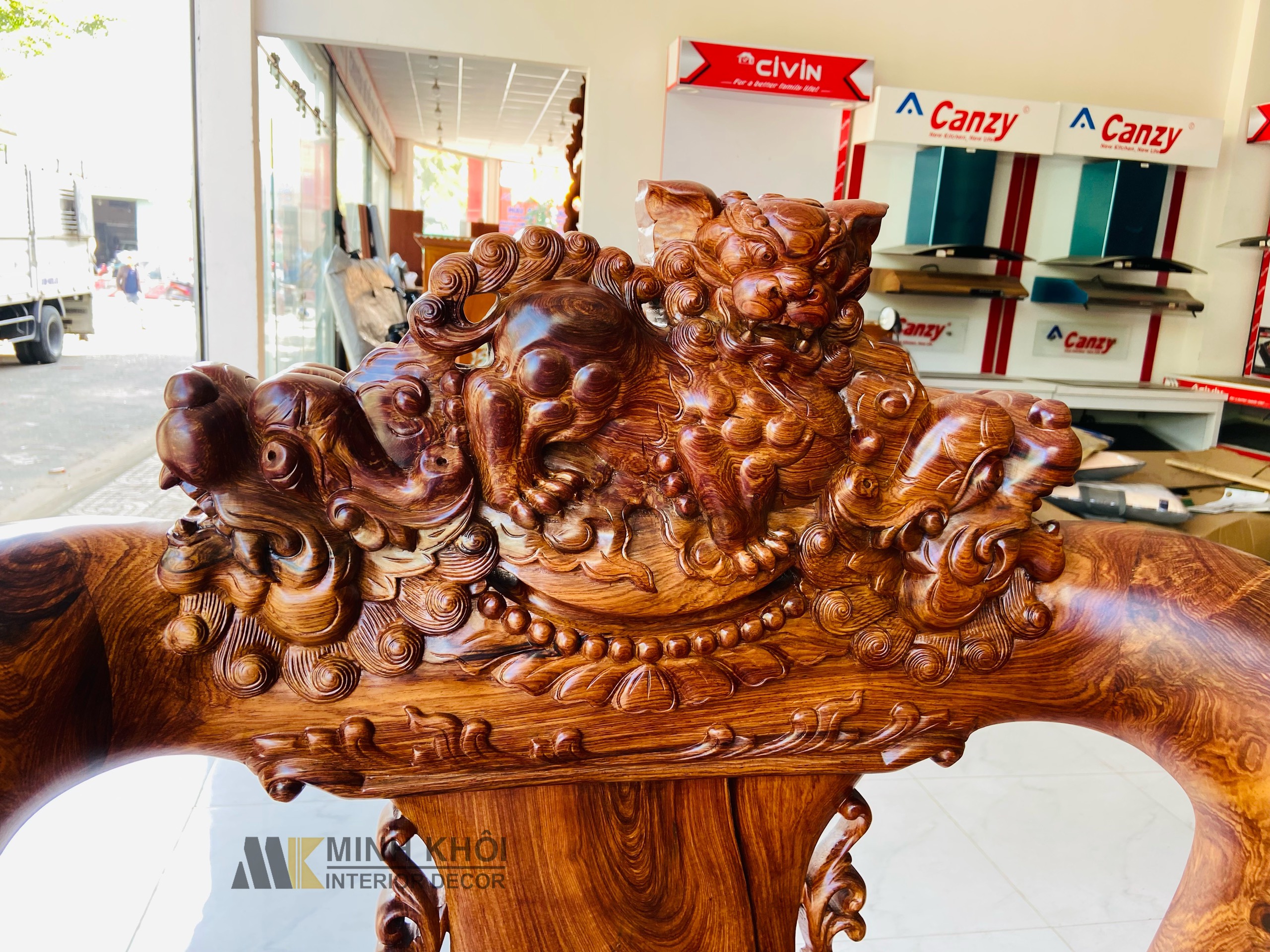 Salon Gỗ Cẩm Lai 10 Món Tay 14 Chạm Nghê - SL919