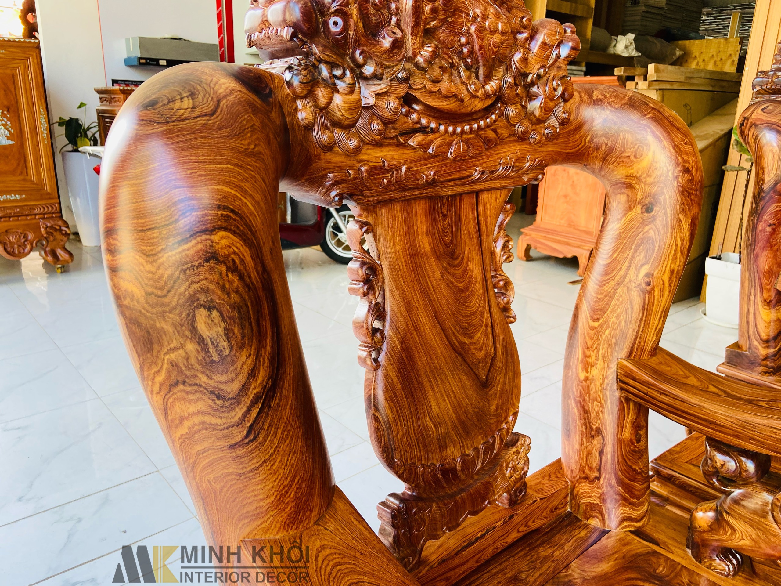 Salon Gỗ Cẩm Lai 10 Món Tay 14 Chạm Nghê - SL919