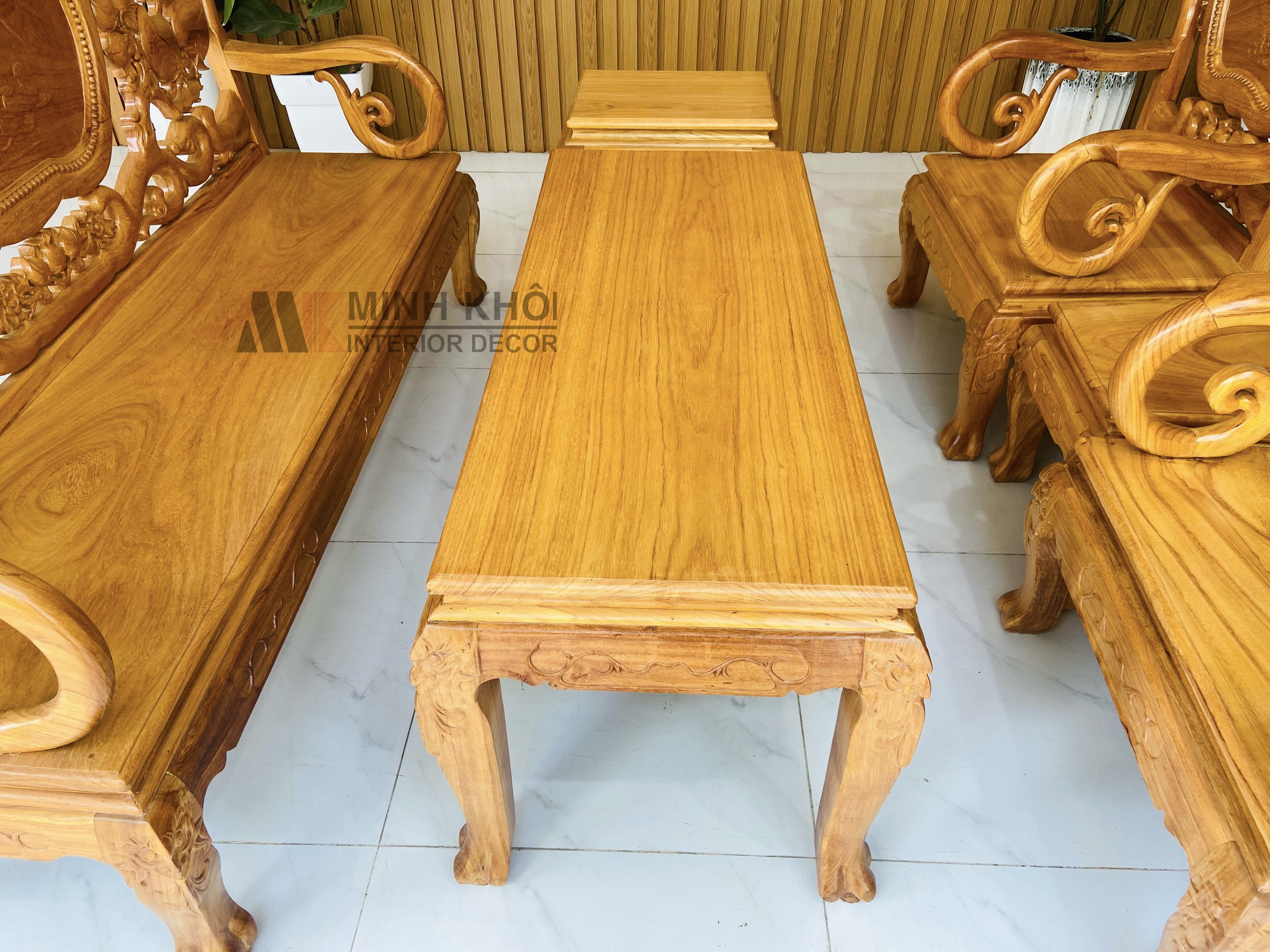 Salon gõ đỏ chuông đào 6 món - SL945