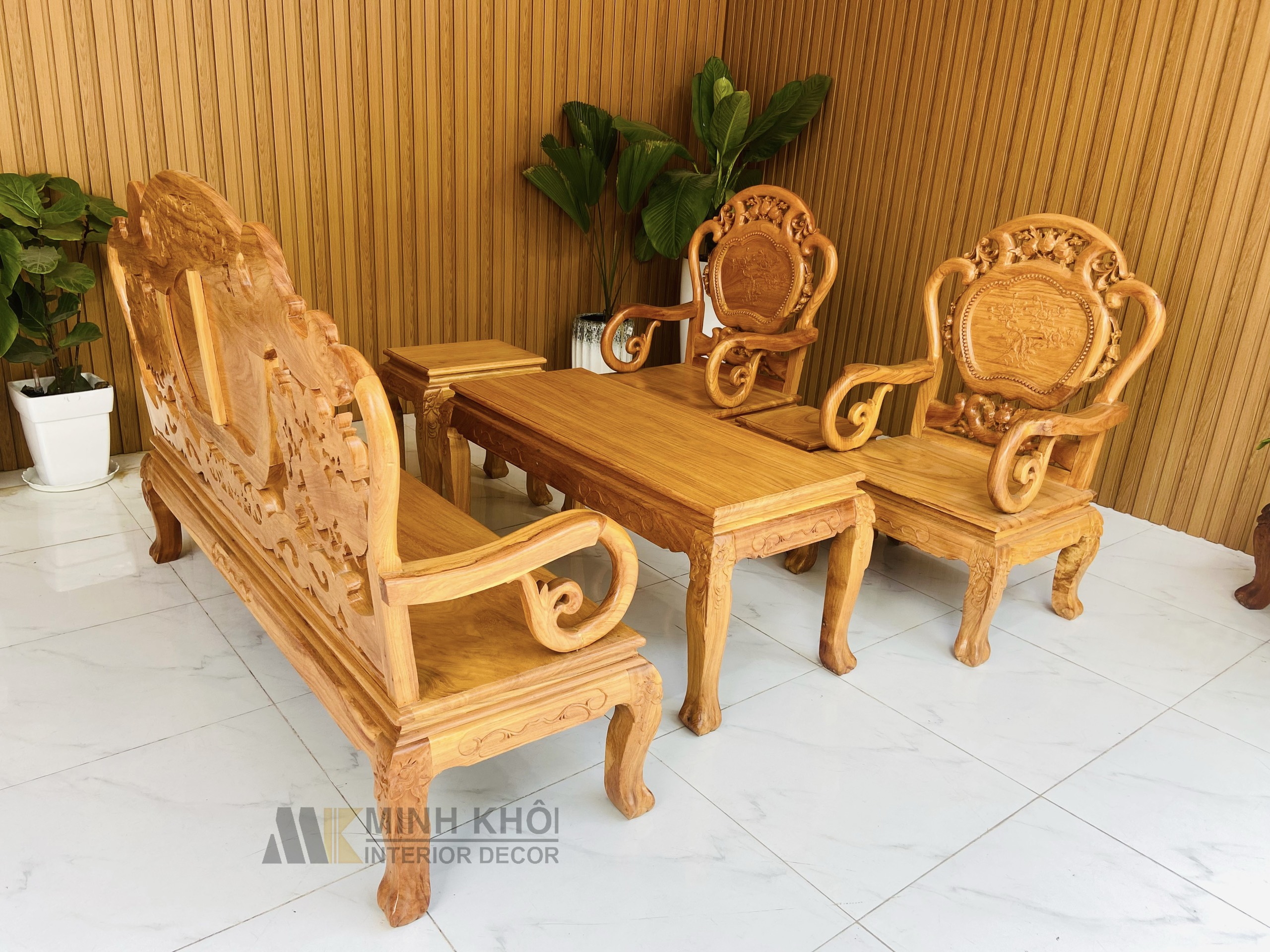 Salon gõ đỏ chuông đào 6 món - SL945