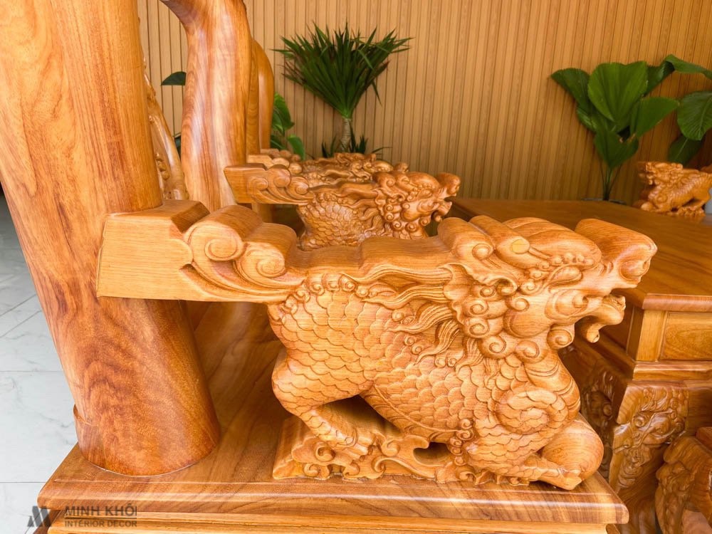 Salon gỗ gõ đỏ tay 14 cao cấp - SL3001