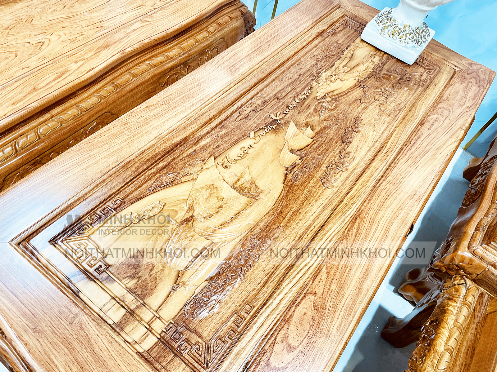 Salon Gỗ Hương Đá Đào Nghê Tay 10 6 Món - SL236