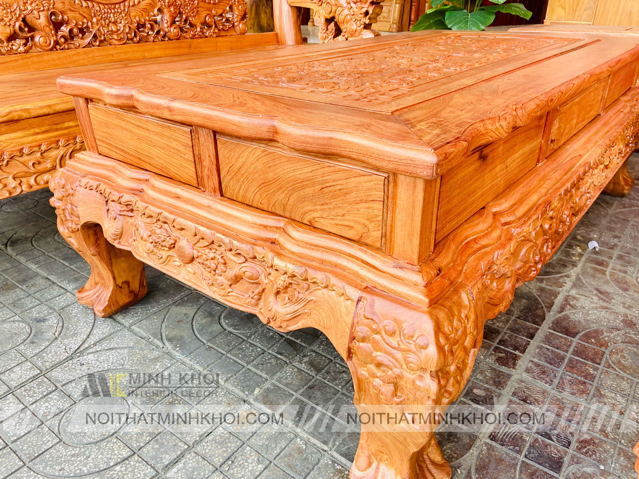 Salon Gỗ Hương Đá Nghê Phượng Tay 14 - SL956