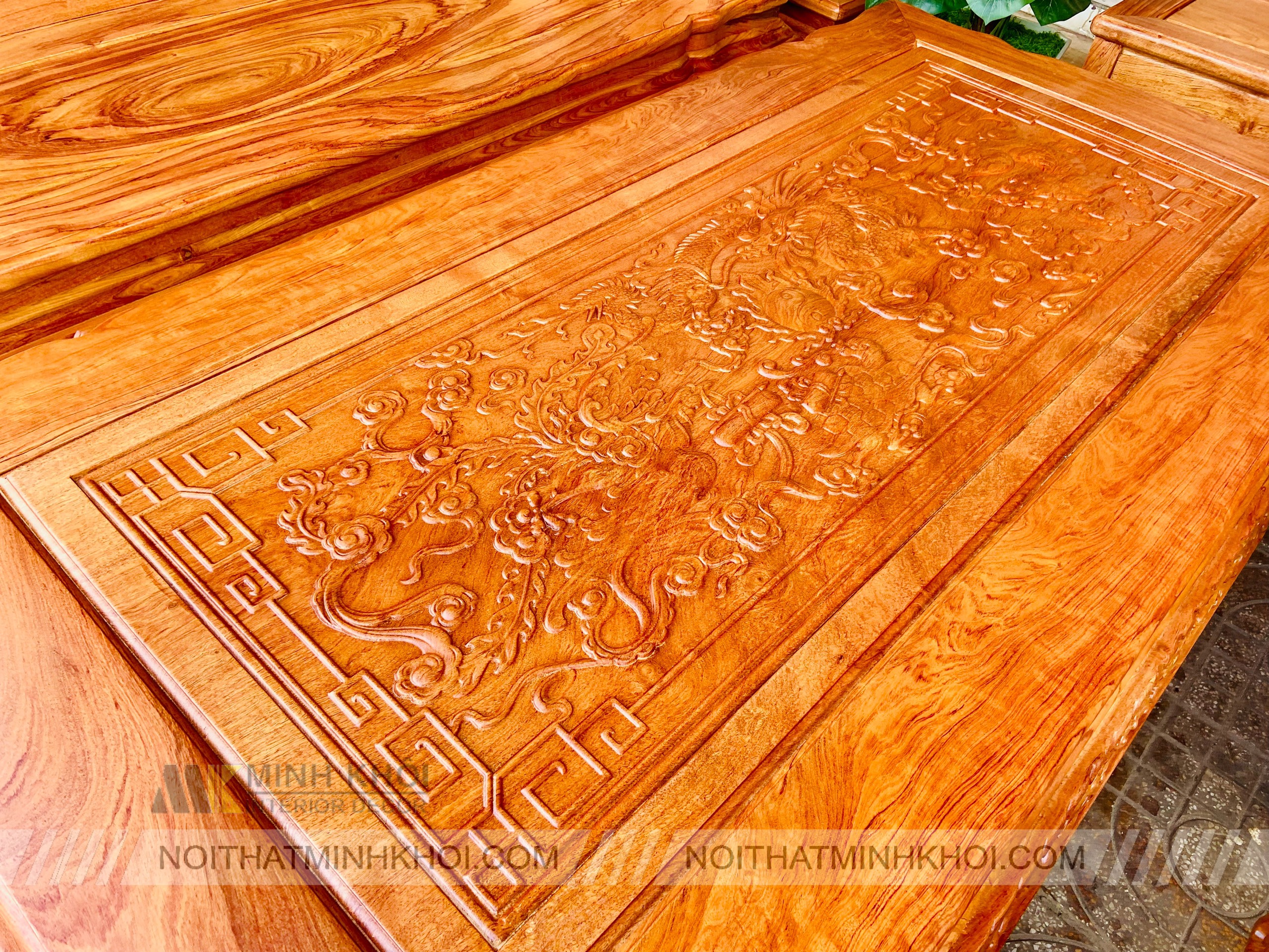 Salon Gỗ Hương Đá Nghê Phượng Tay 14 - SL956