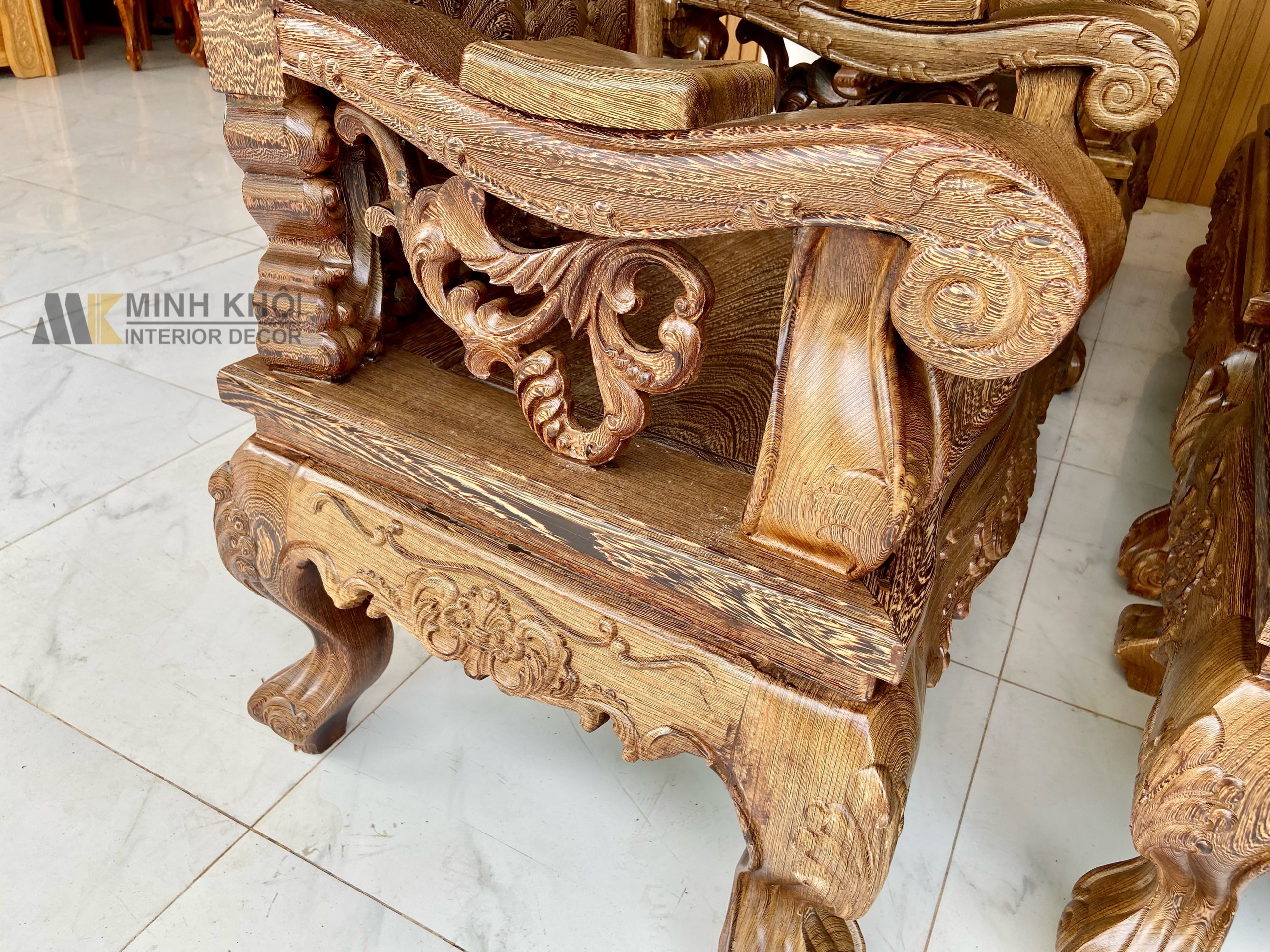 Salon hoàng gia gỗ Mun Công 6 món - SL3015