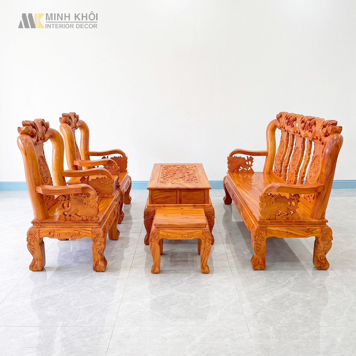 Salon Hương Đá Tay 10 Đào Rồng Mặt Liền - SL237
