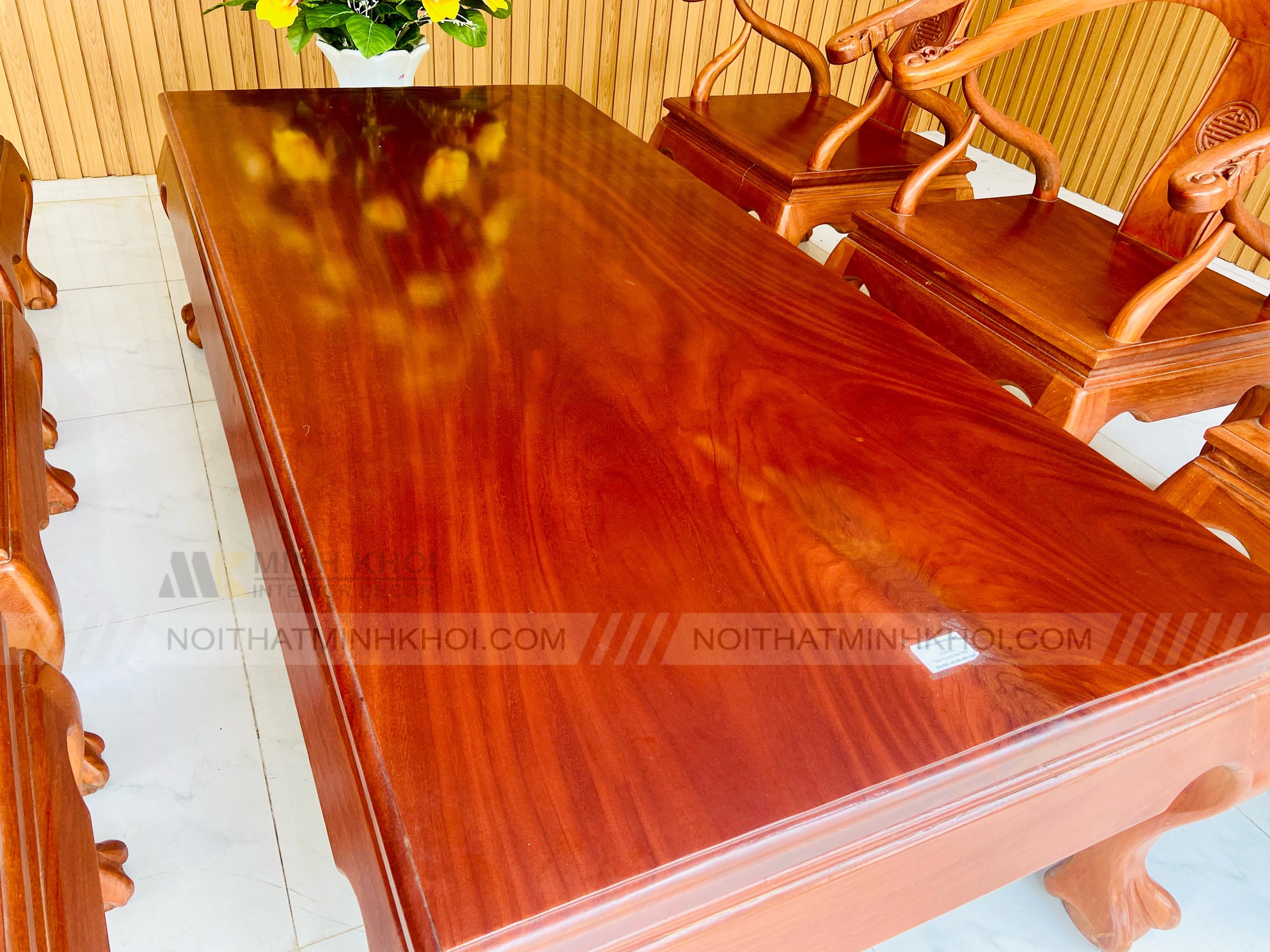 Salon Thúng Gõ Đỏ 6 Ghế Cao Cấp - SL165