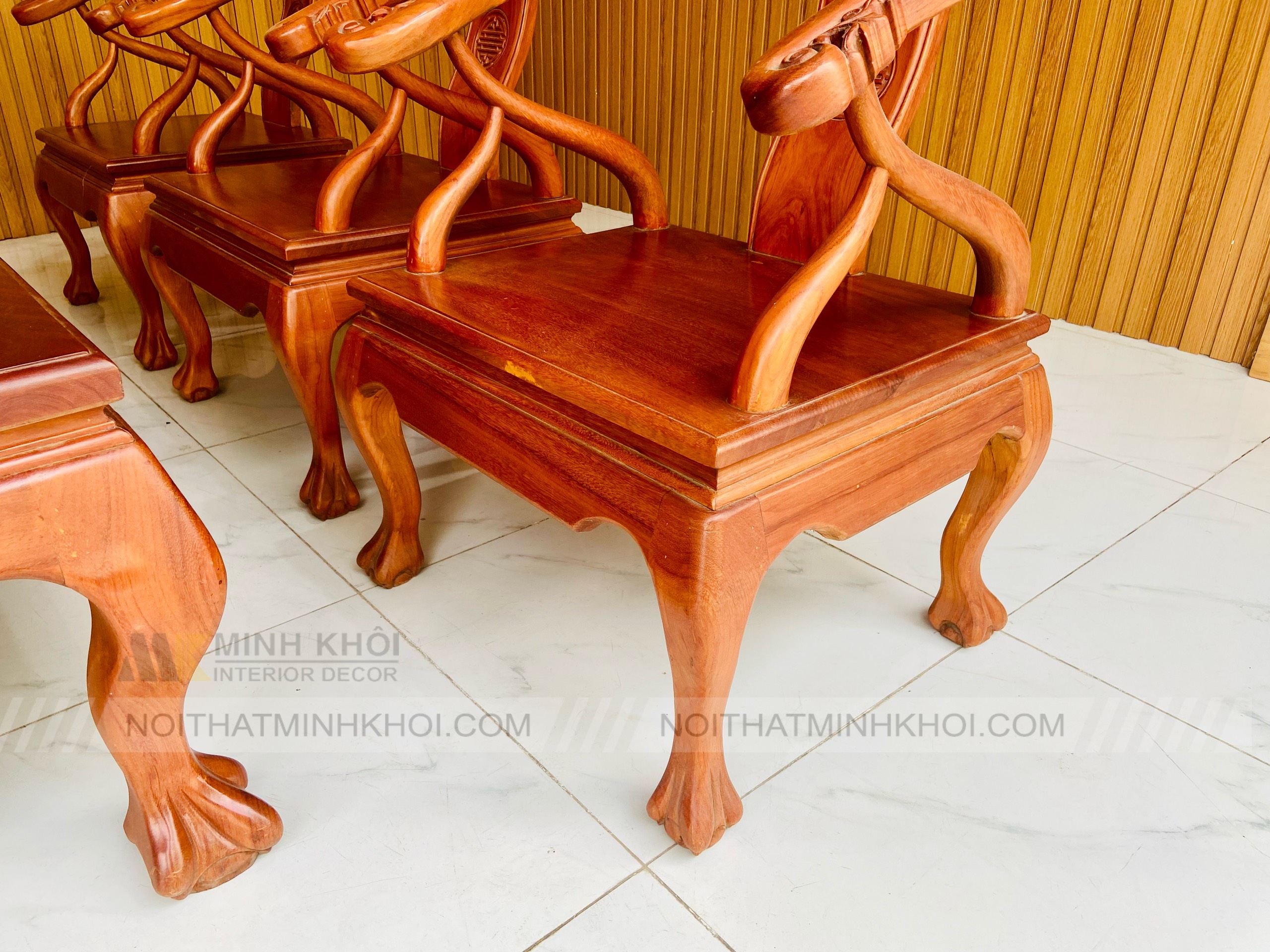 Salon Thúng Gõ Đỏ 6 Ghế Cao Cấp - SL165