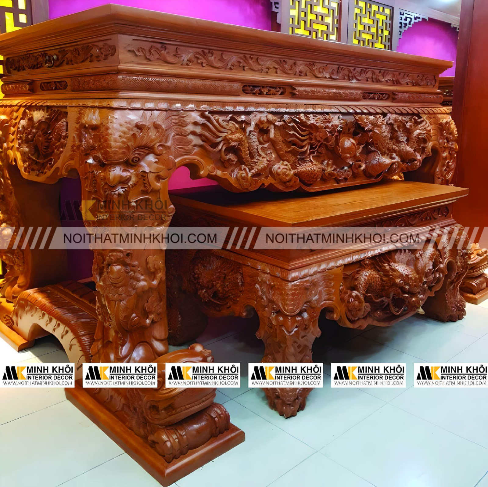 Sập Thờ Trạm Rồng Gõ Đỏ Đẳng Cấp - ST1992