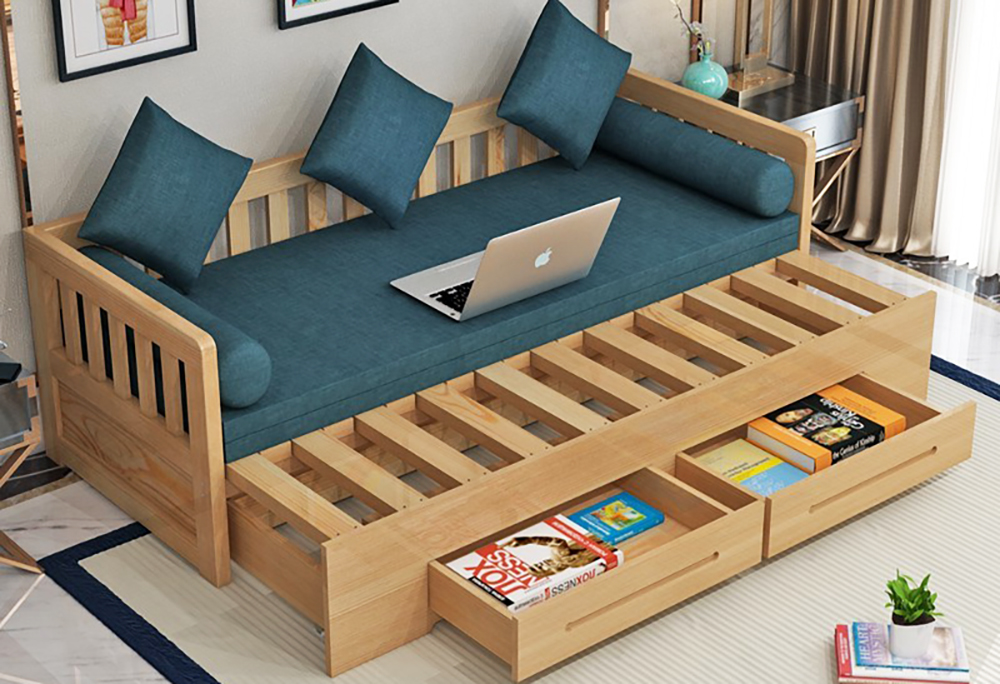 Sofa giường gỗ hiện đại