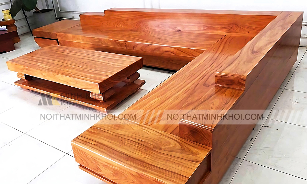 Sofa gỗ hương nguyên khối