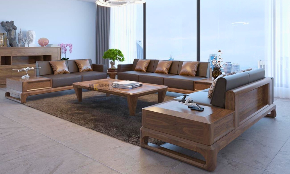 Sofa Gỗ Óc Chó Hiện Đại