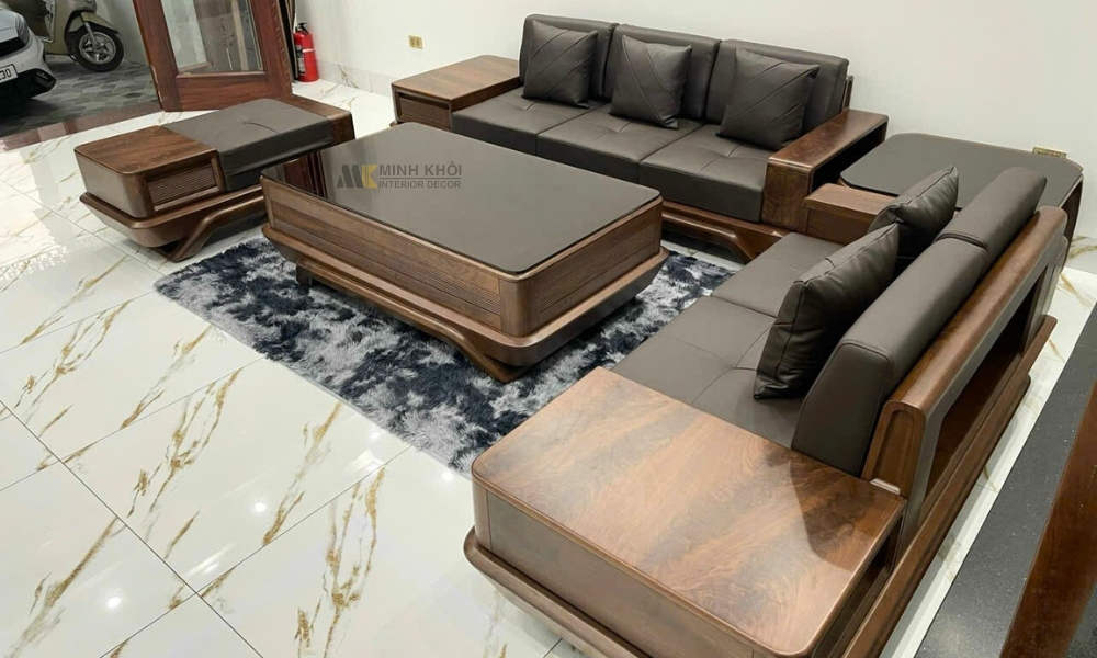 Sofa Gỗ Óc Chó Hiện Đại