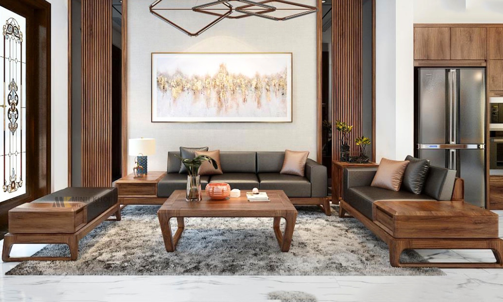 Sofa Gỗ Óc Chó Hiện Đại