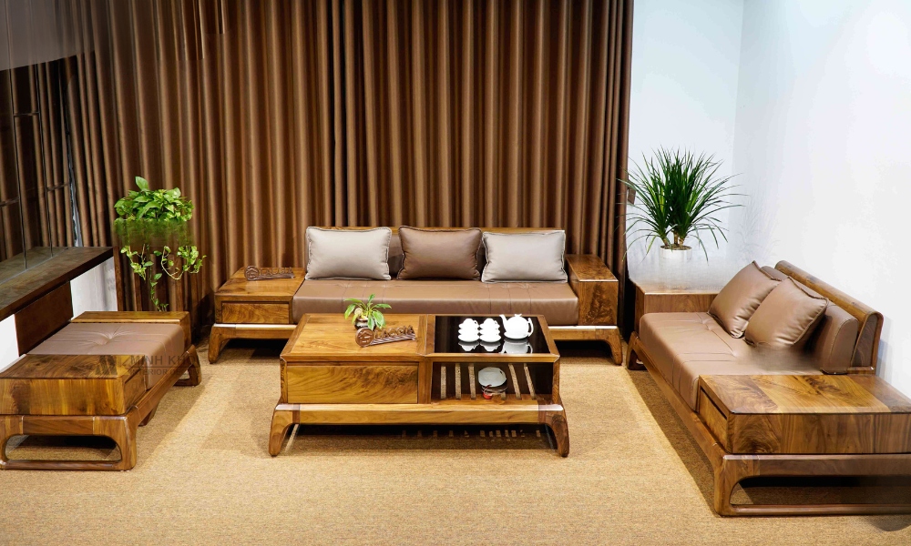 Sofa Gỗ Óc Chó Hiện Đại
