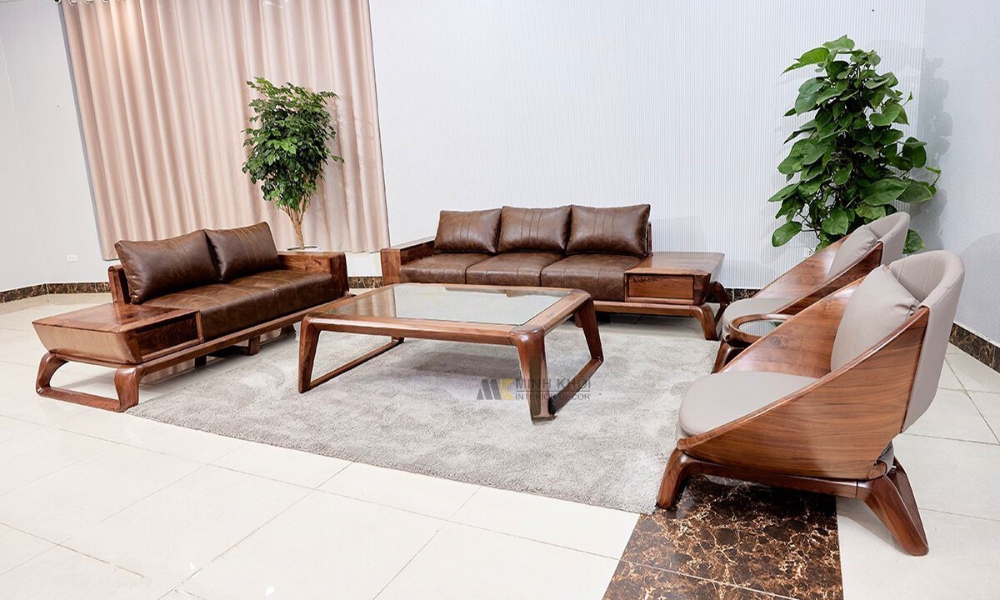 Sofa Gỗ Óc Chó Hiện Đại