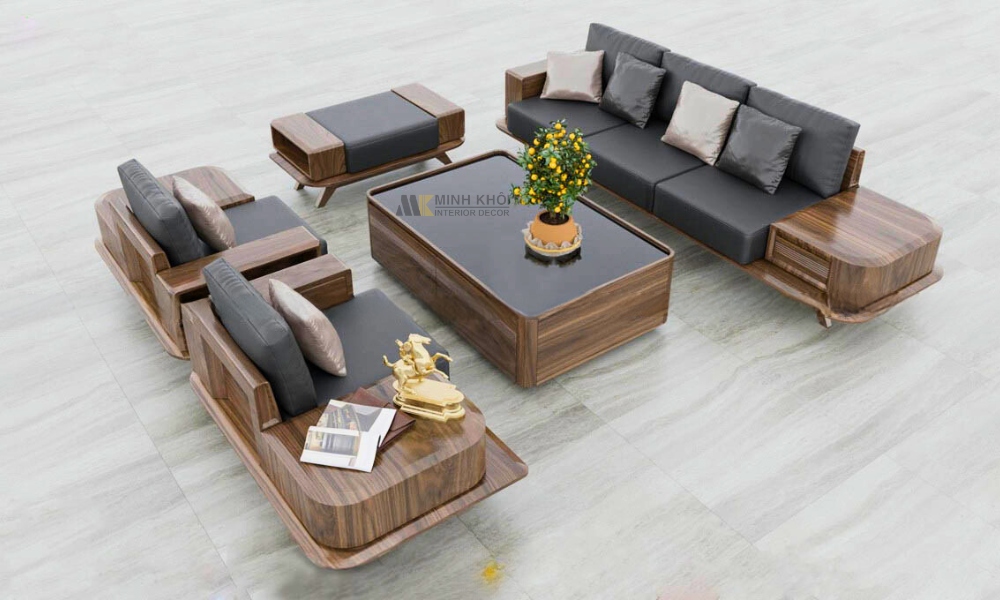 Sofa Gỗ Óc Chó Hiện Đại