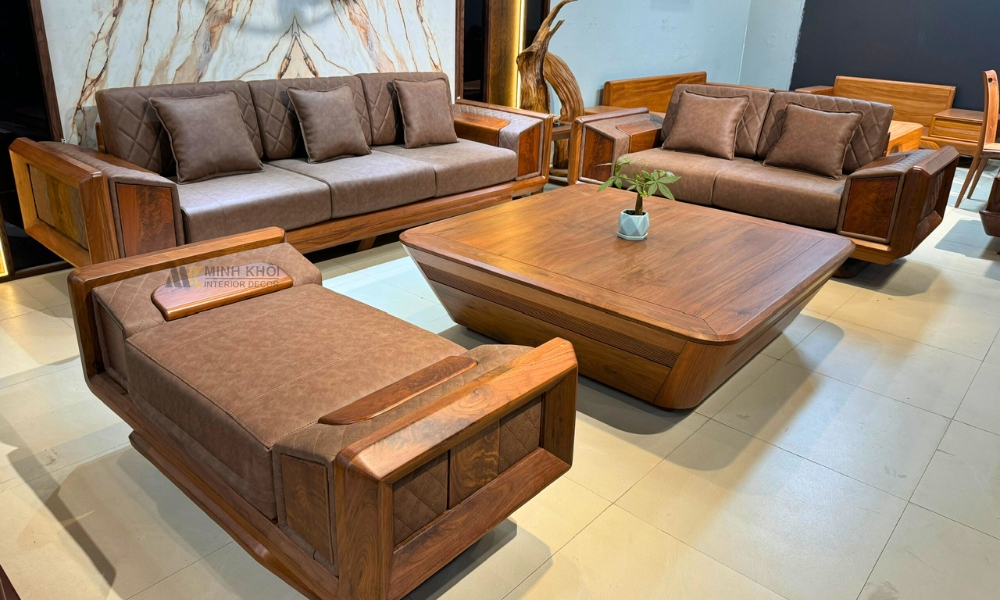 Sofa Gỗ Óc Chó Hiện Đại