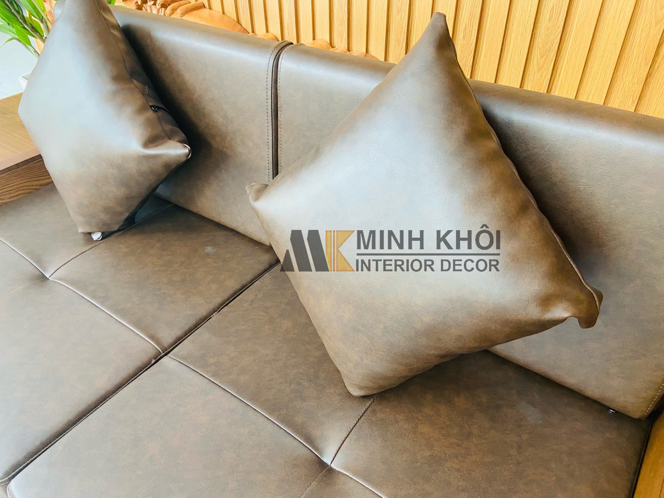 Sofa Gỗ Sồi Sơn Màu Óc Chó Đối 5 Món - SF233G